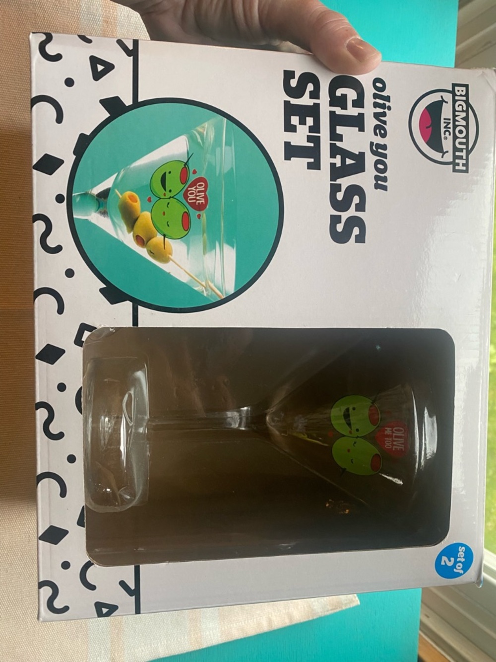 Olive You Glass Martini Set